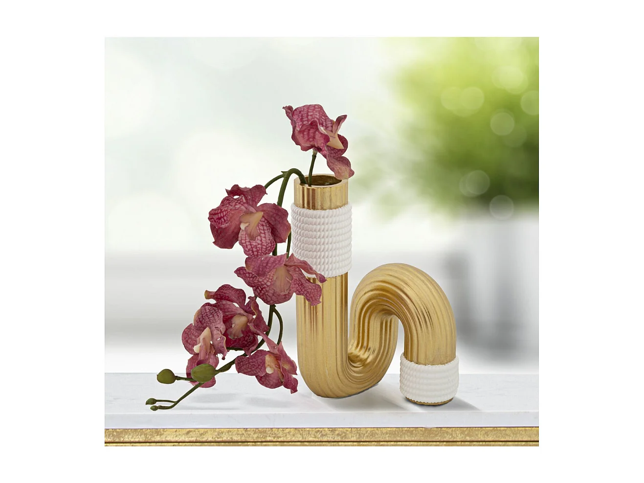 Vase Design en Résine "Bann" 18cm Or