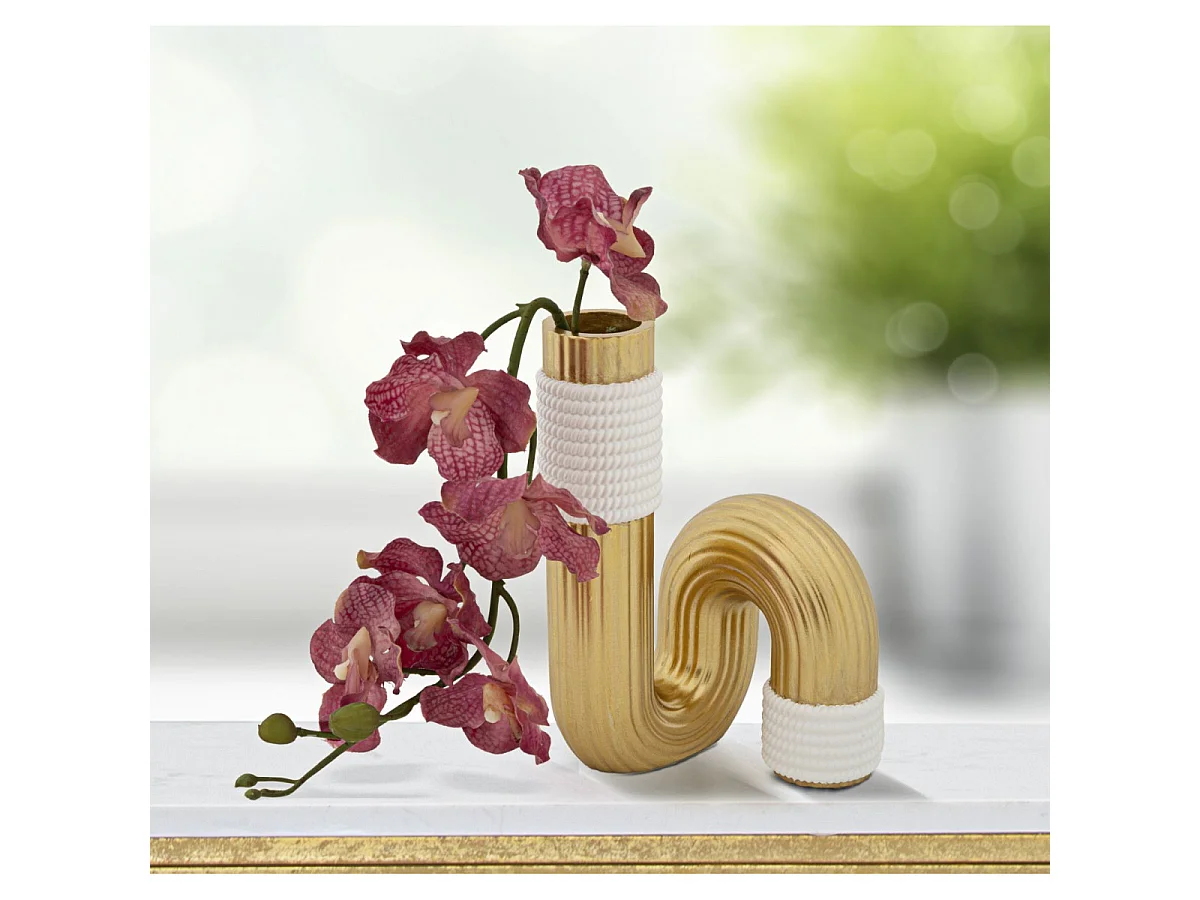 Vase Design en Résine "Bann" 18cm Or