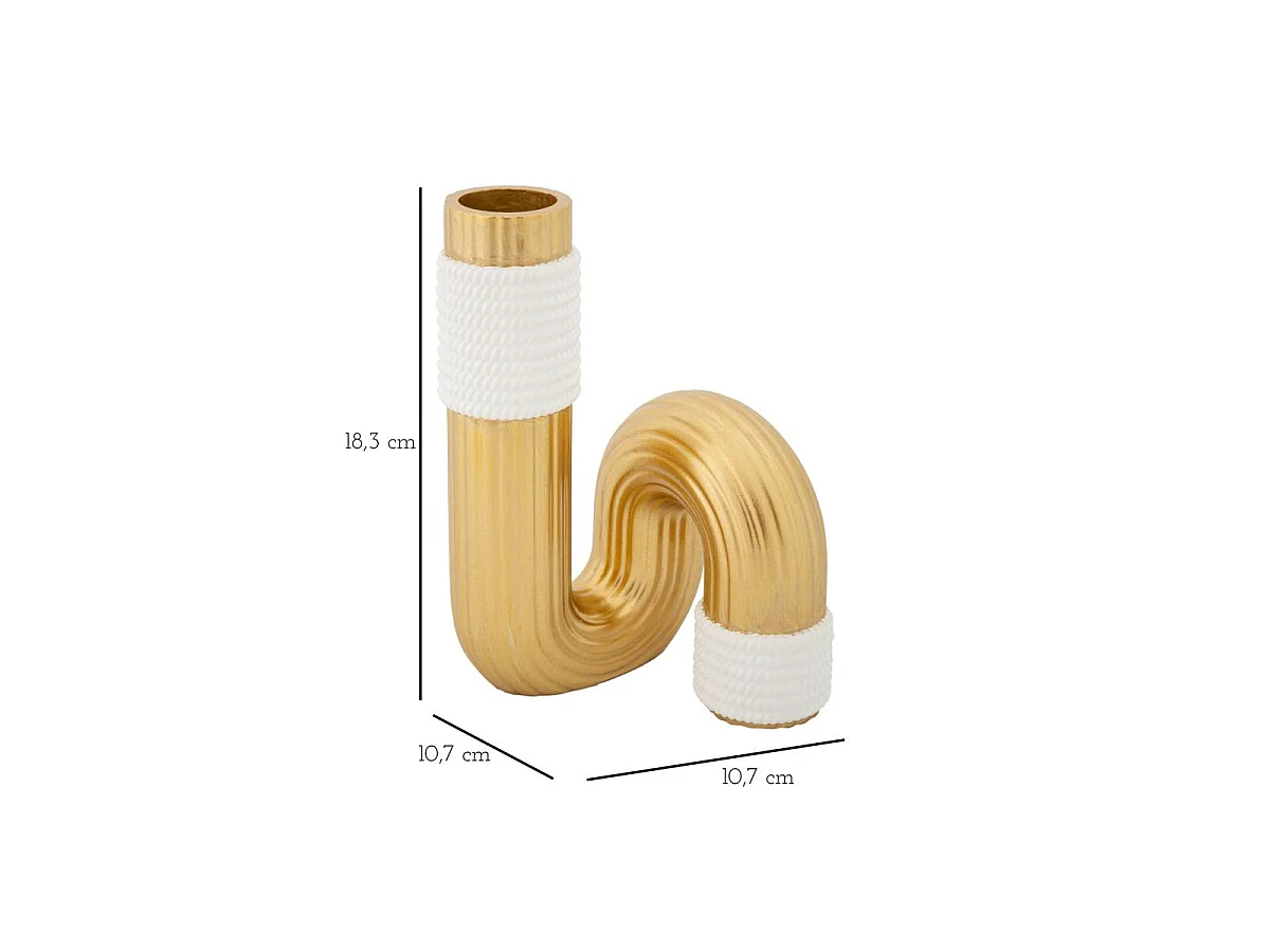 Vase Design en Résine "Bann" 18cm Or