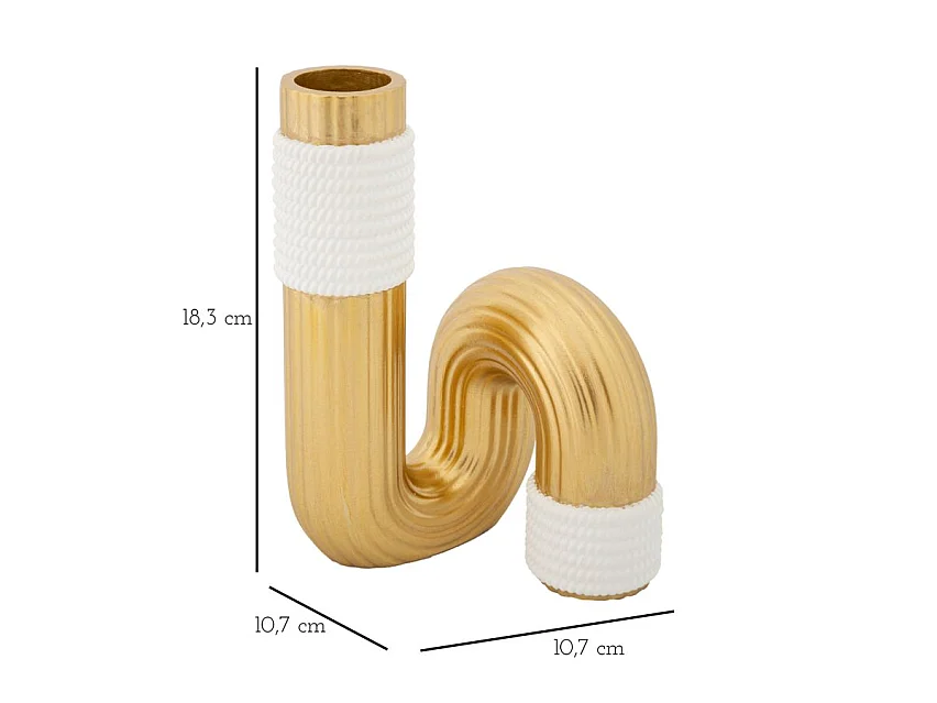 Vase Design en Résine "Bann" 18cm Or