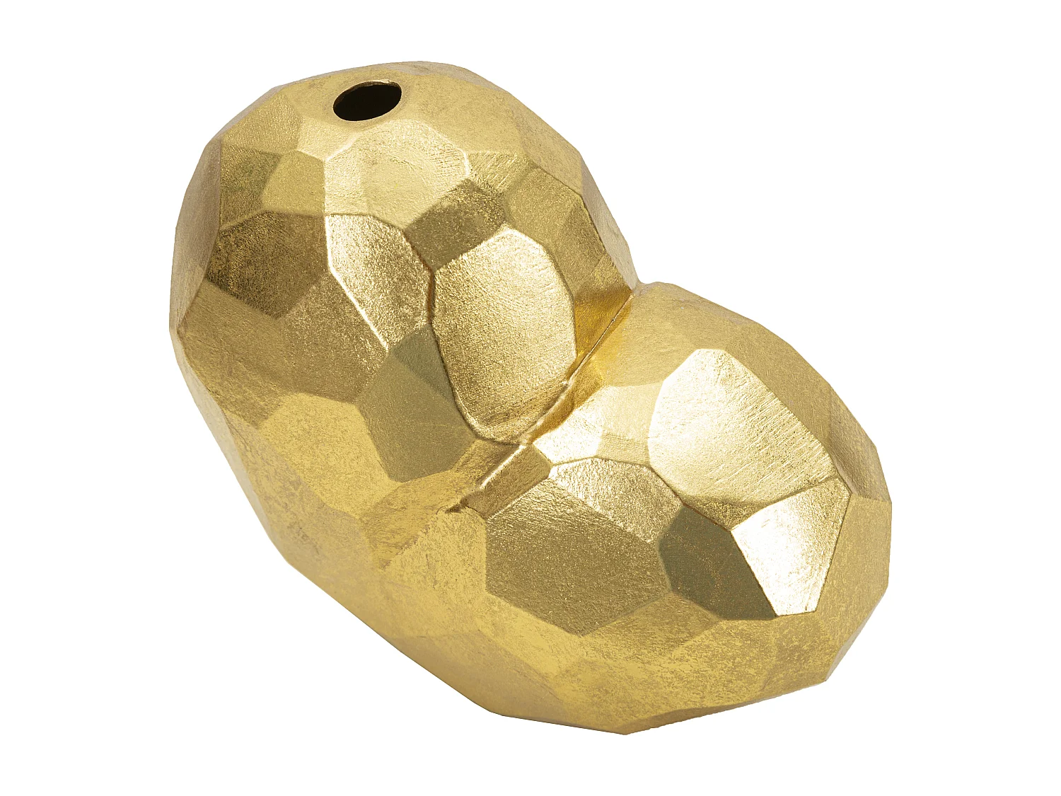 Vaso in resina dorato a forma di cuore cm 19x9x18