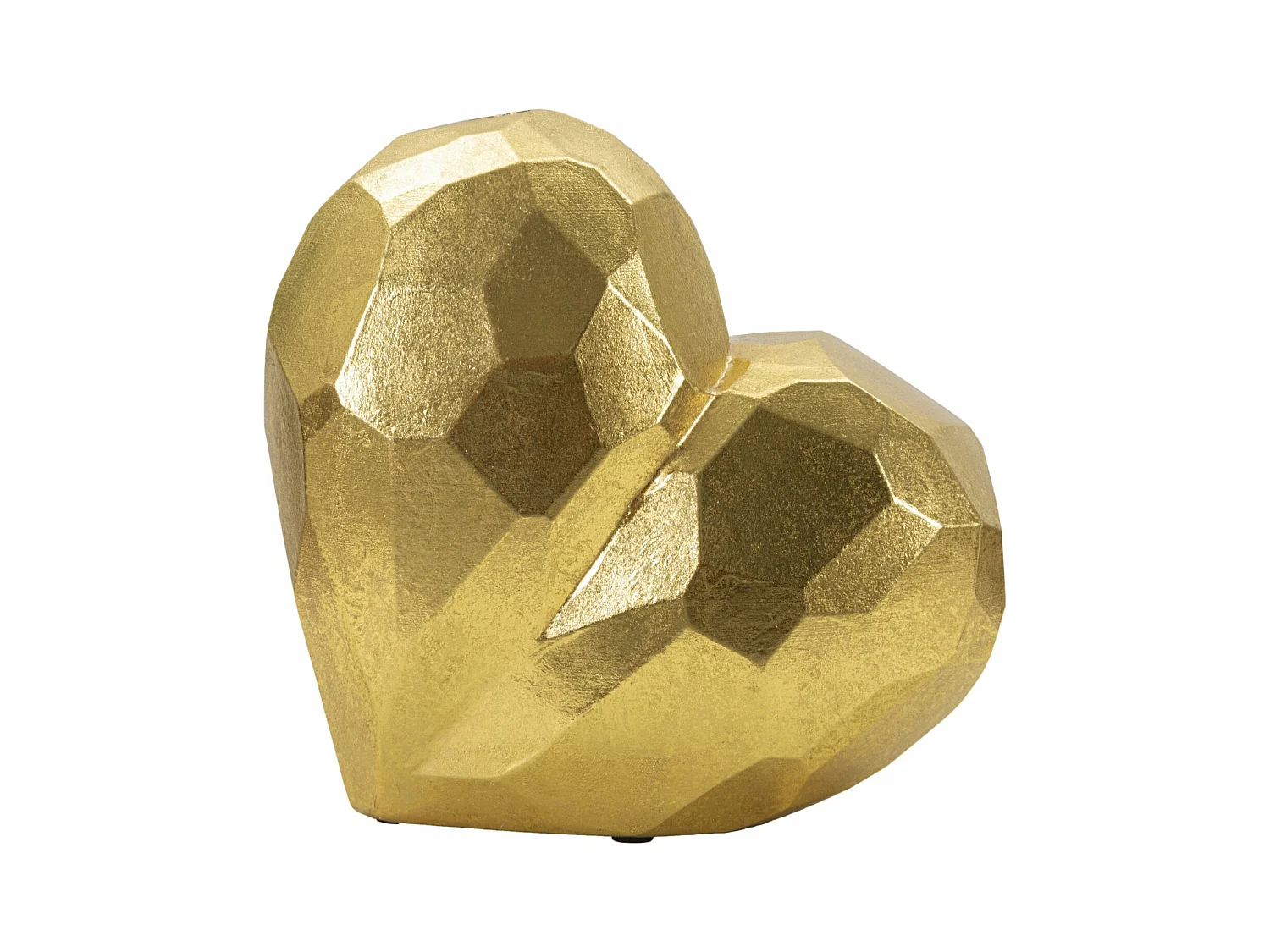 Vase coeur en résine dorée 19x9x18 cm