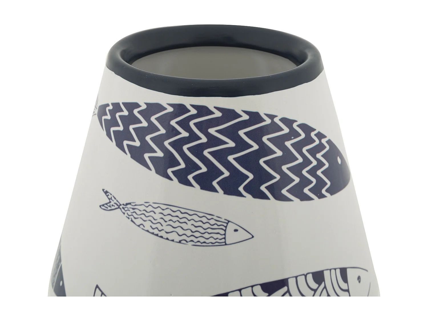 Vase Double en Céramique "Poissons" 34cm Multicolore