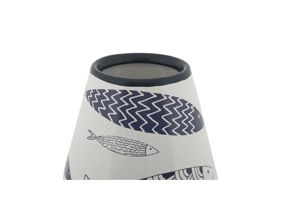 Vase Double en Céramique "Poissons" 34cm Multicolore