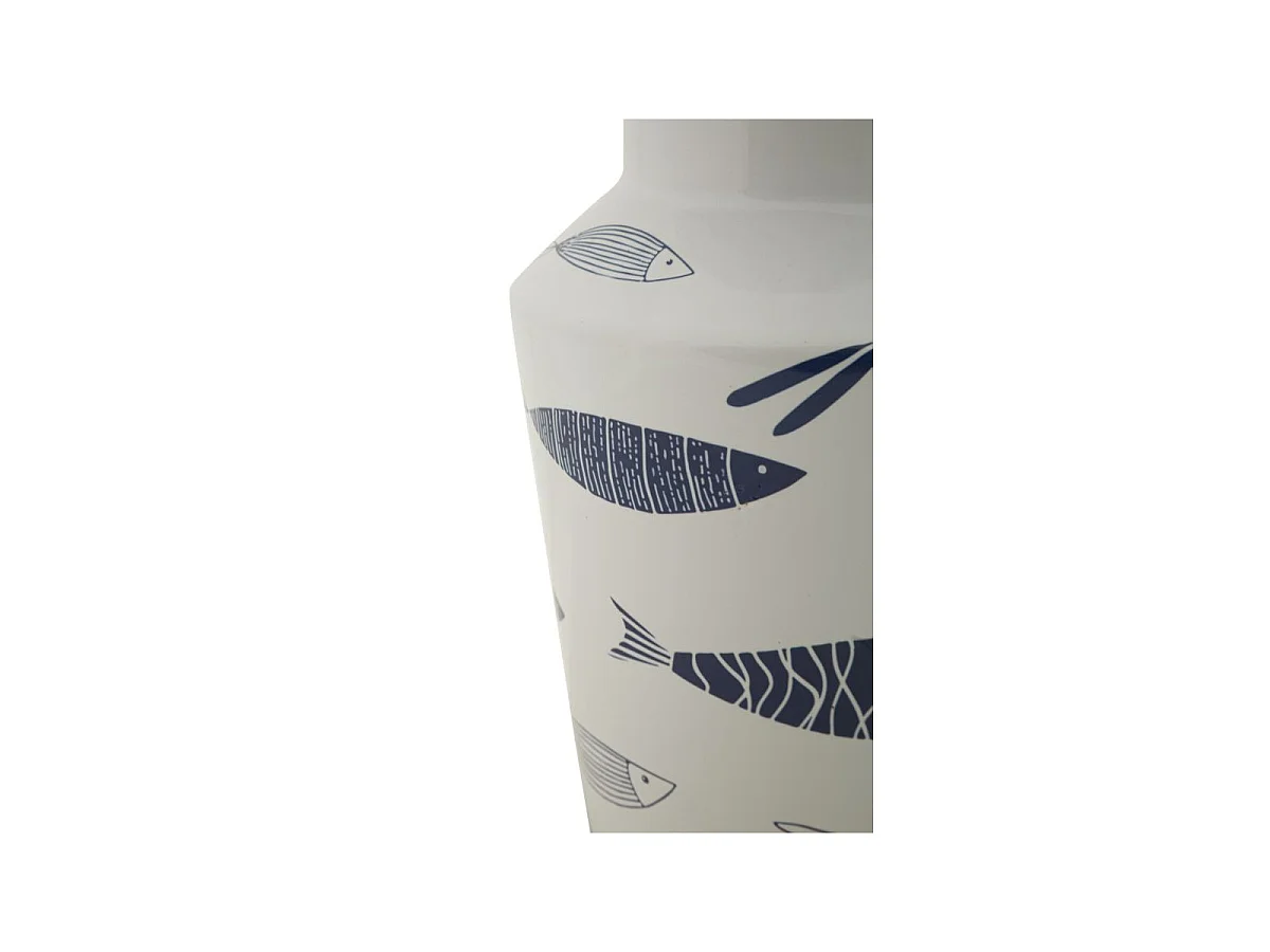 Vase Double en Céramique "Poissons" 34cm Multicolore