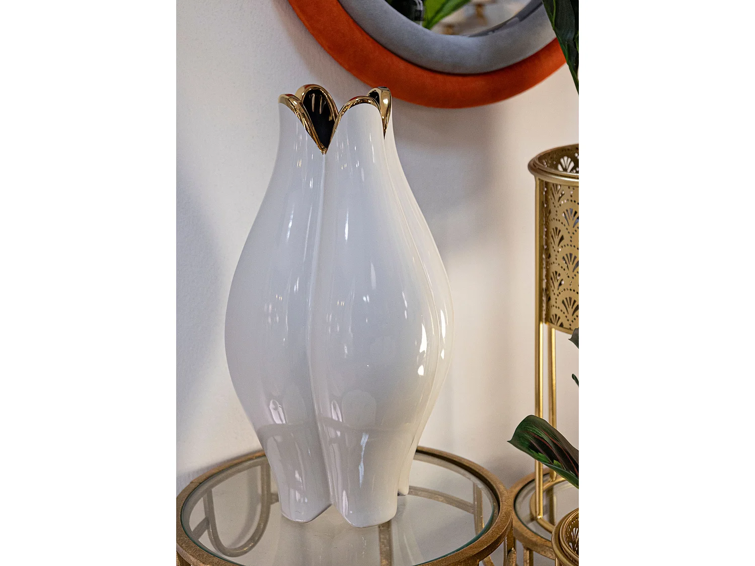 Vase Design en Céramique "Potter" 40cm Blanc