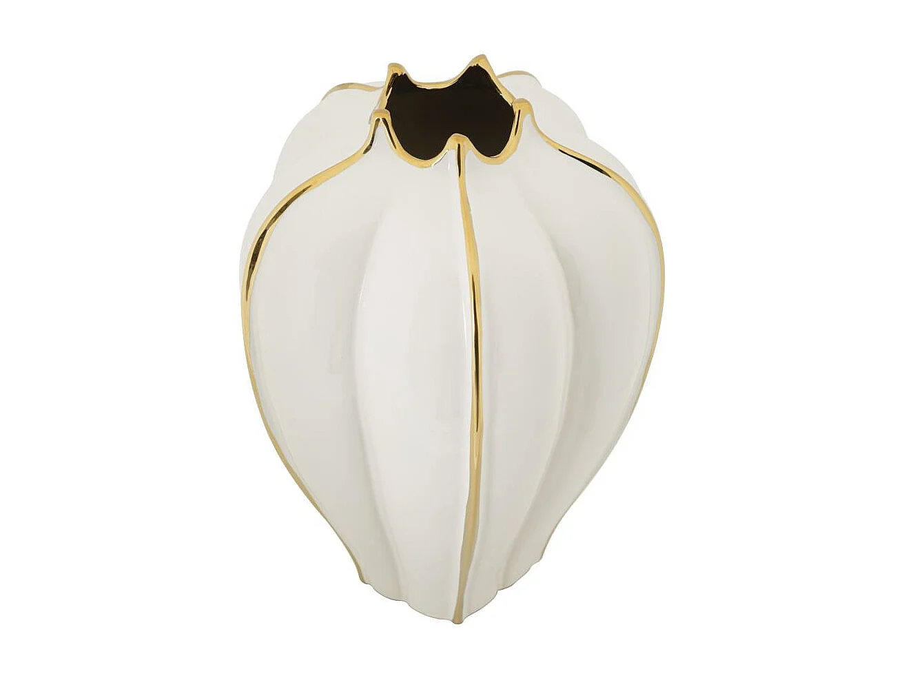 Vase Design en Céramique "Potter" 40cm Blanc