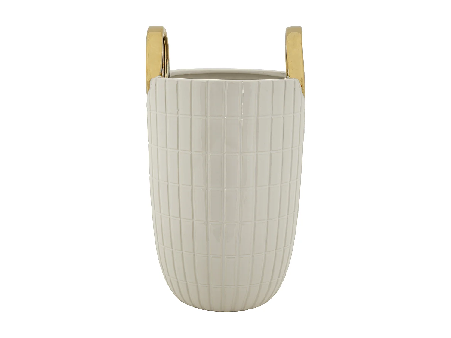 Vaso in ceramica bianco con linee Ø cm 18x25