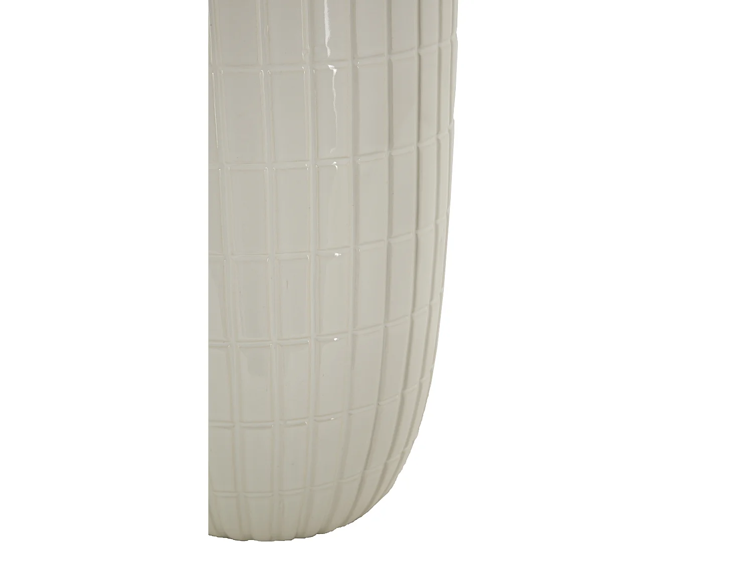 Vaso in ceramica bianco con linee Ø cm 18x25