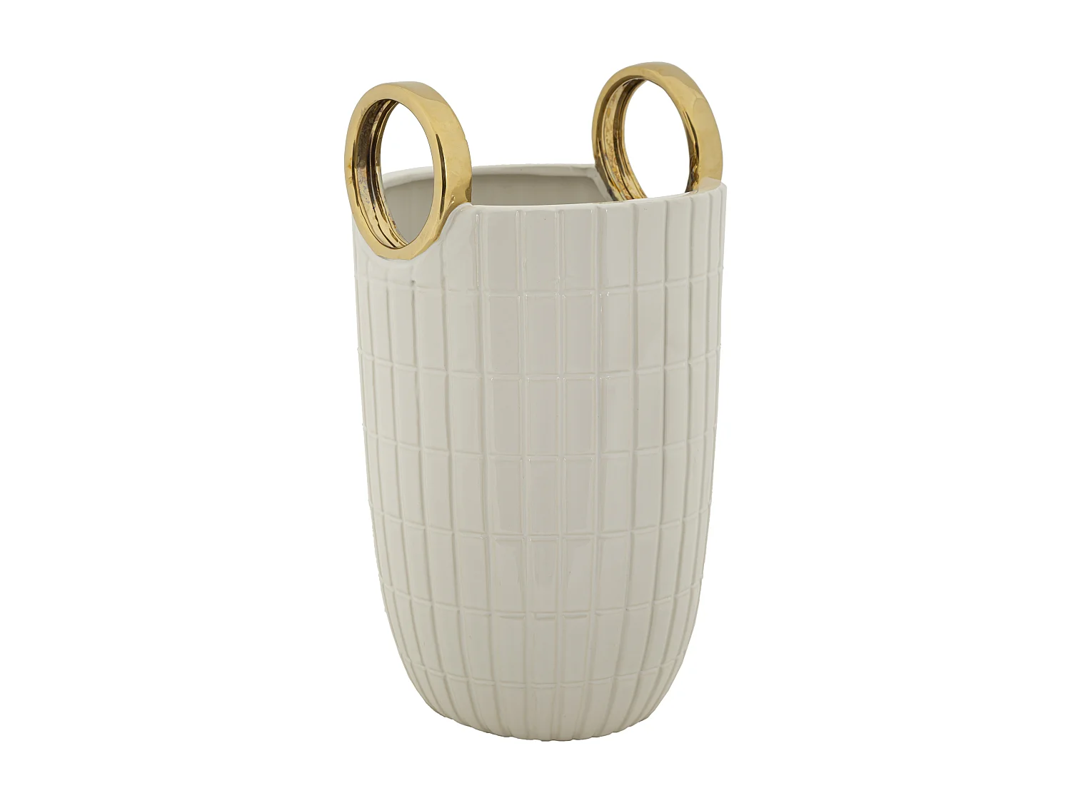 Vase Design en Céramique "Shopping" 25cm Blanc