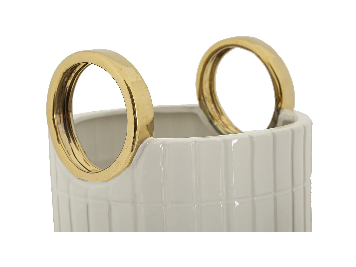 Vase Design en Céramique "Shopping" 25cm Blanc