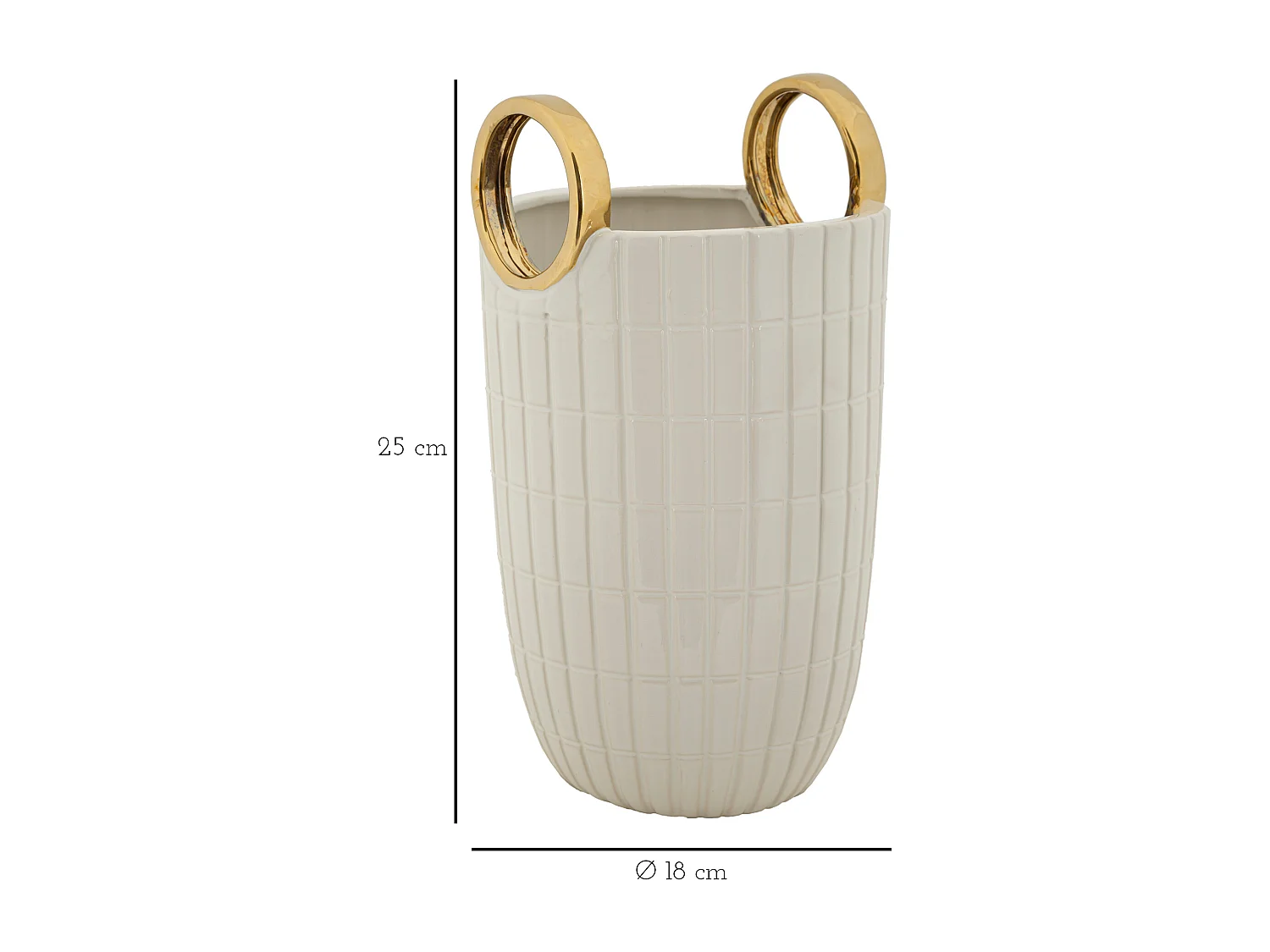 Vase Design en Céramique "Shopping" 25cm Blanc