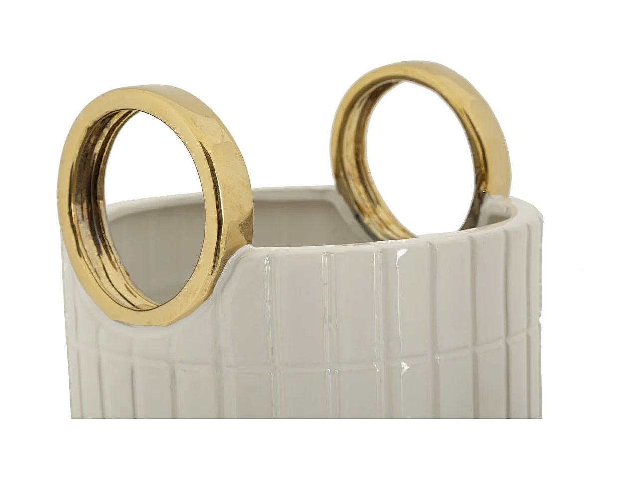 Vase Design en Céramique "Shopping" 25cm Blanc