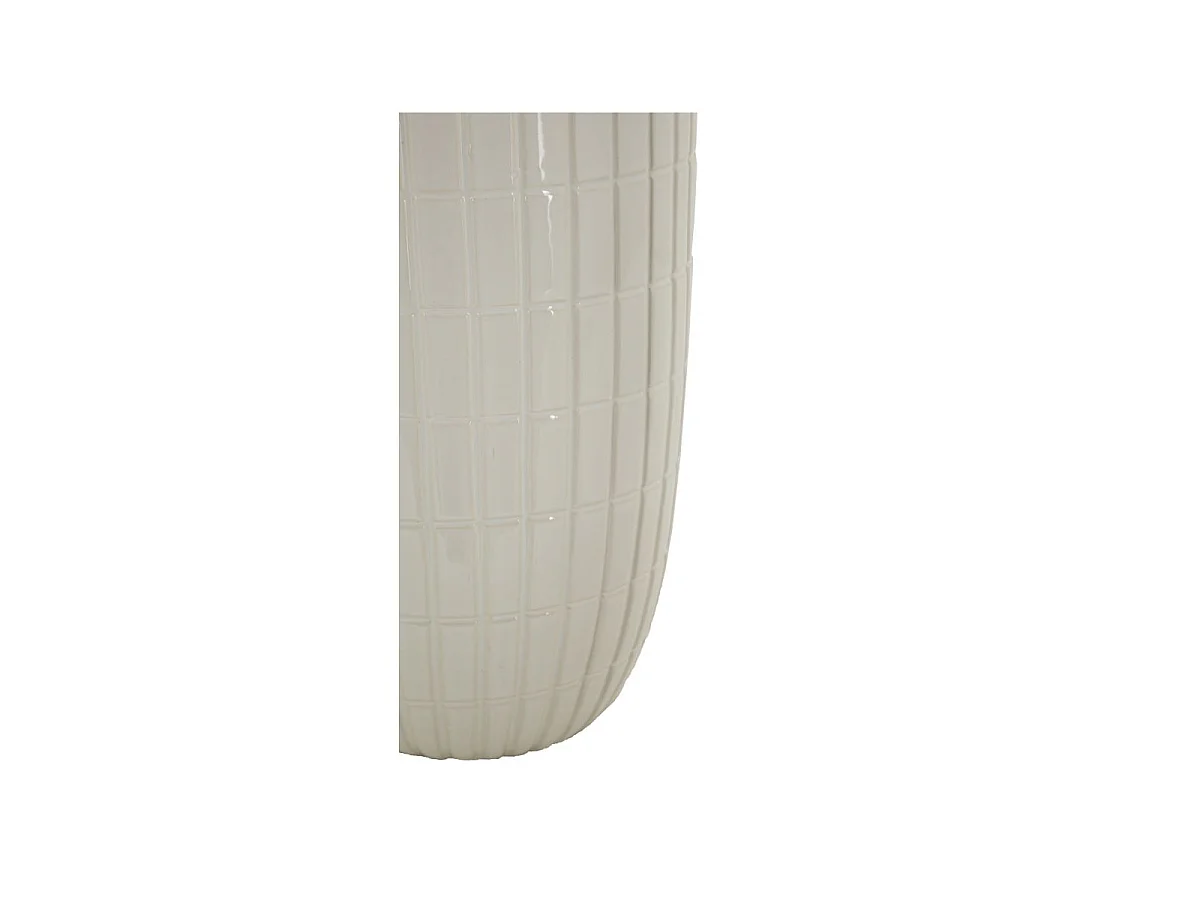 Vase Design en Céramique "Shopping" 25cm Blanc