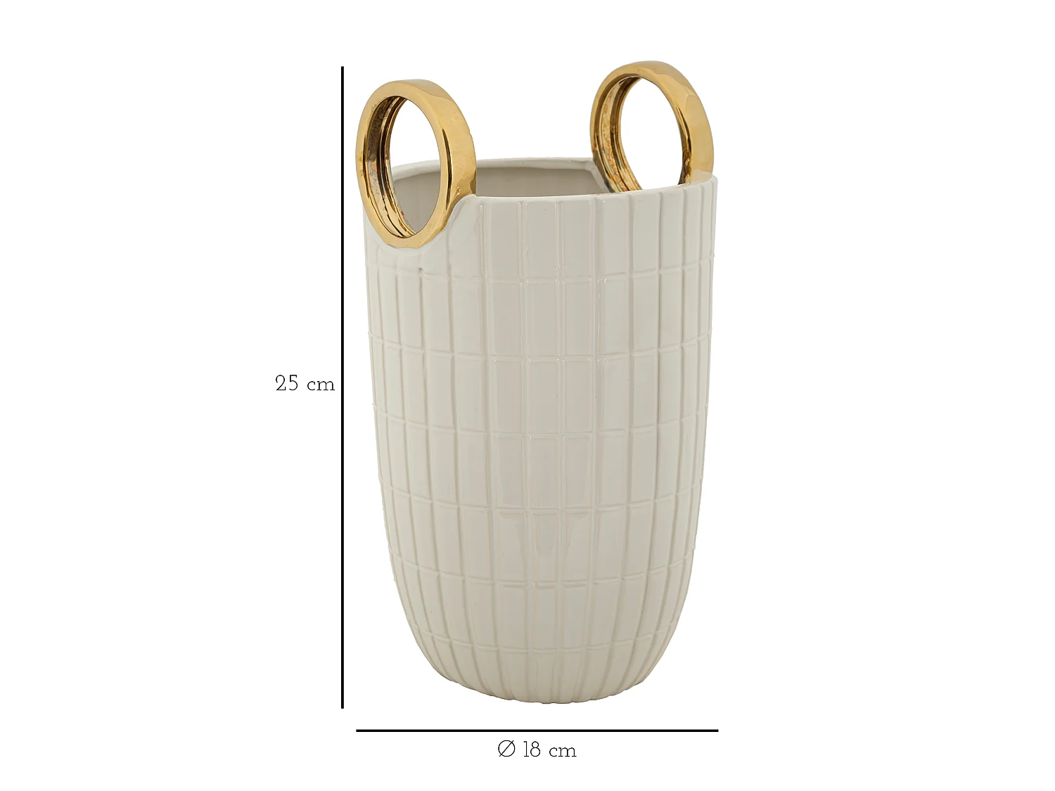 Vase Design en Céramique "Shopping" 25cm Blanc