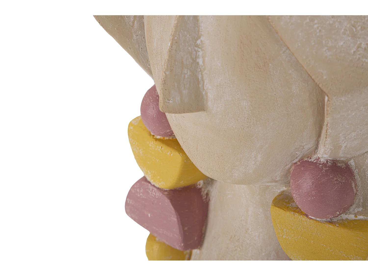 Vase tête de femme en résine beige 26x19x27 cm