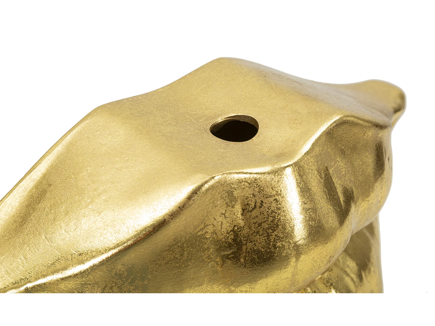 Vase Déco en Résine "Bouche" 23cm Or