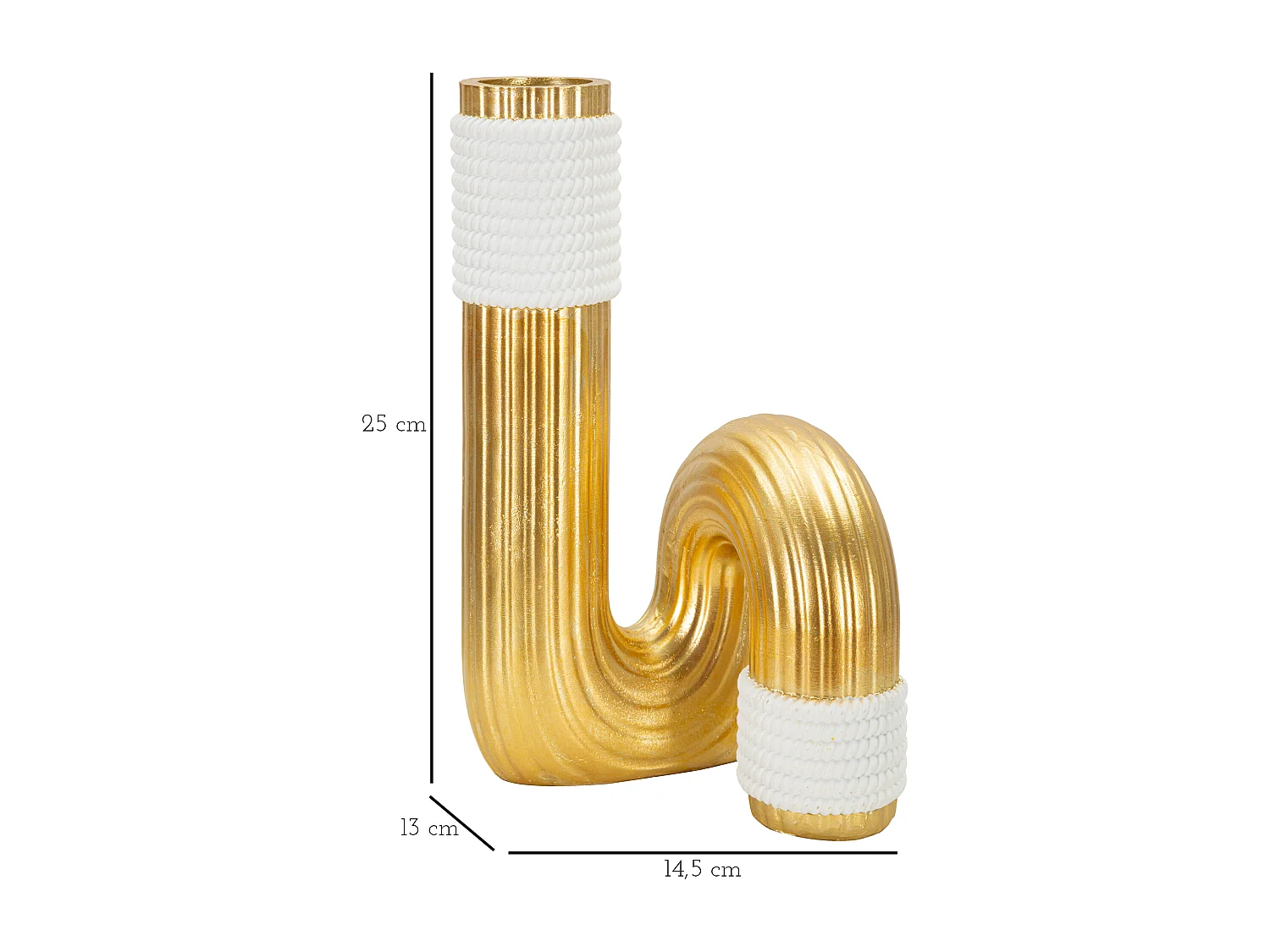Vaso in resina dorato cm 14,5x13x25