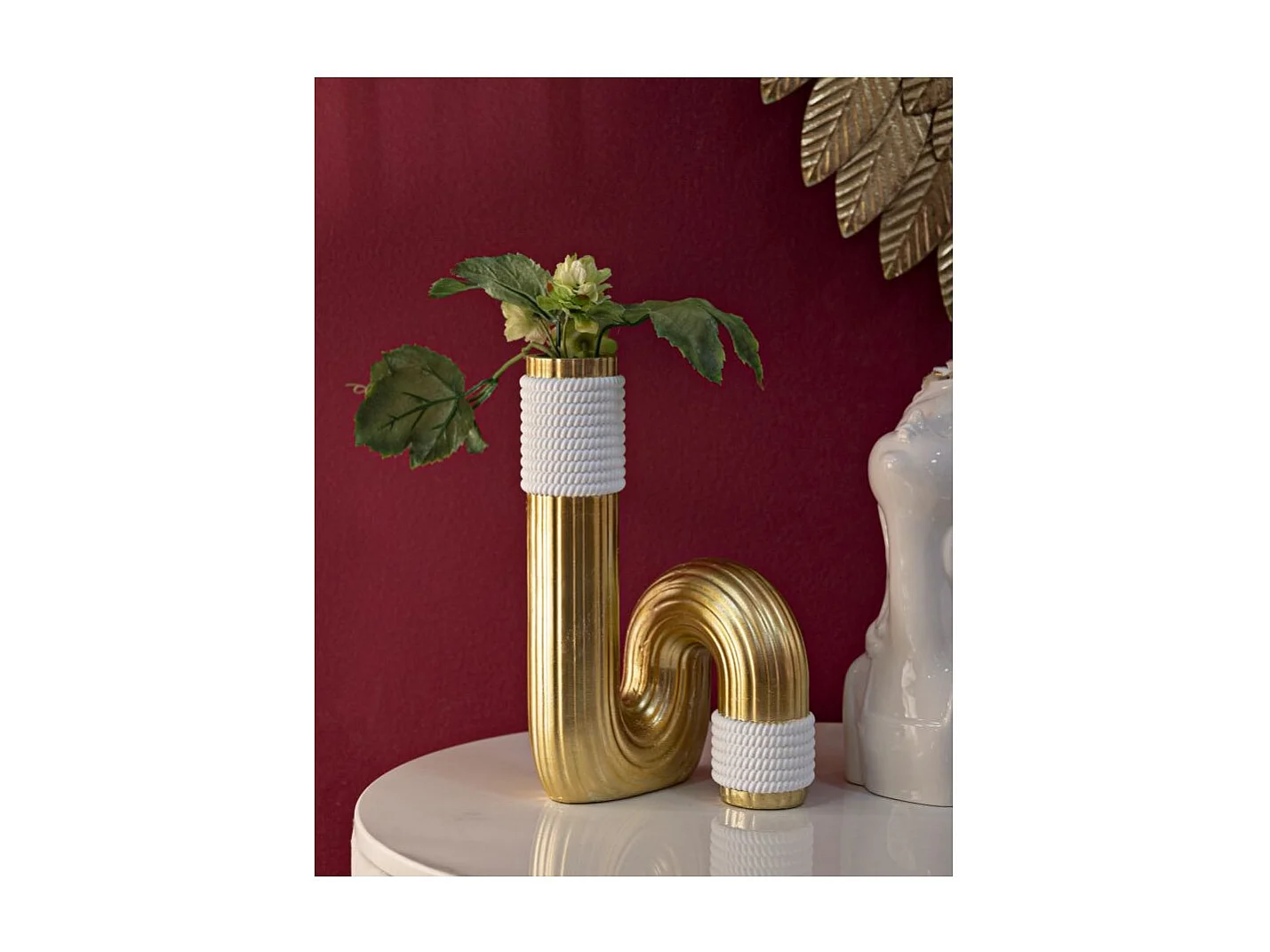 Vase Design en Résine "Bann" 25cm Or