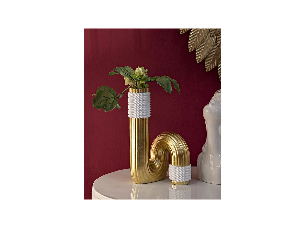 Vase Design en Résine "Bann" 25cm Or