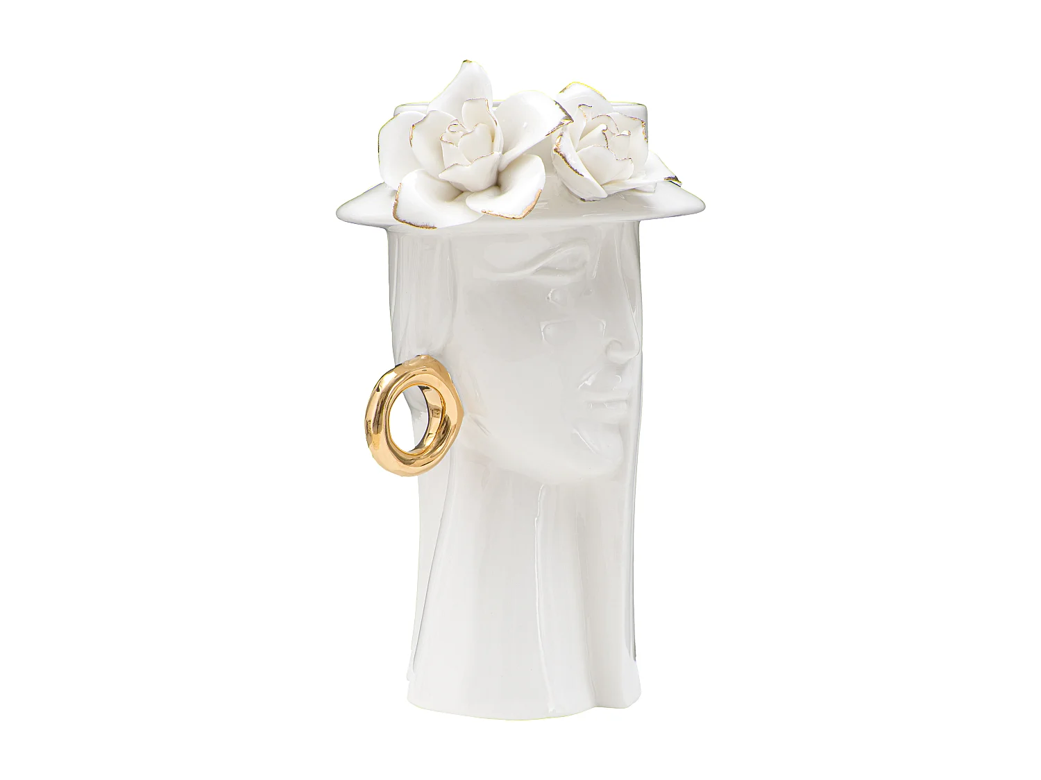 Vase Déco en Porcelaine "Woman Elegant" 23cm Blanc