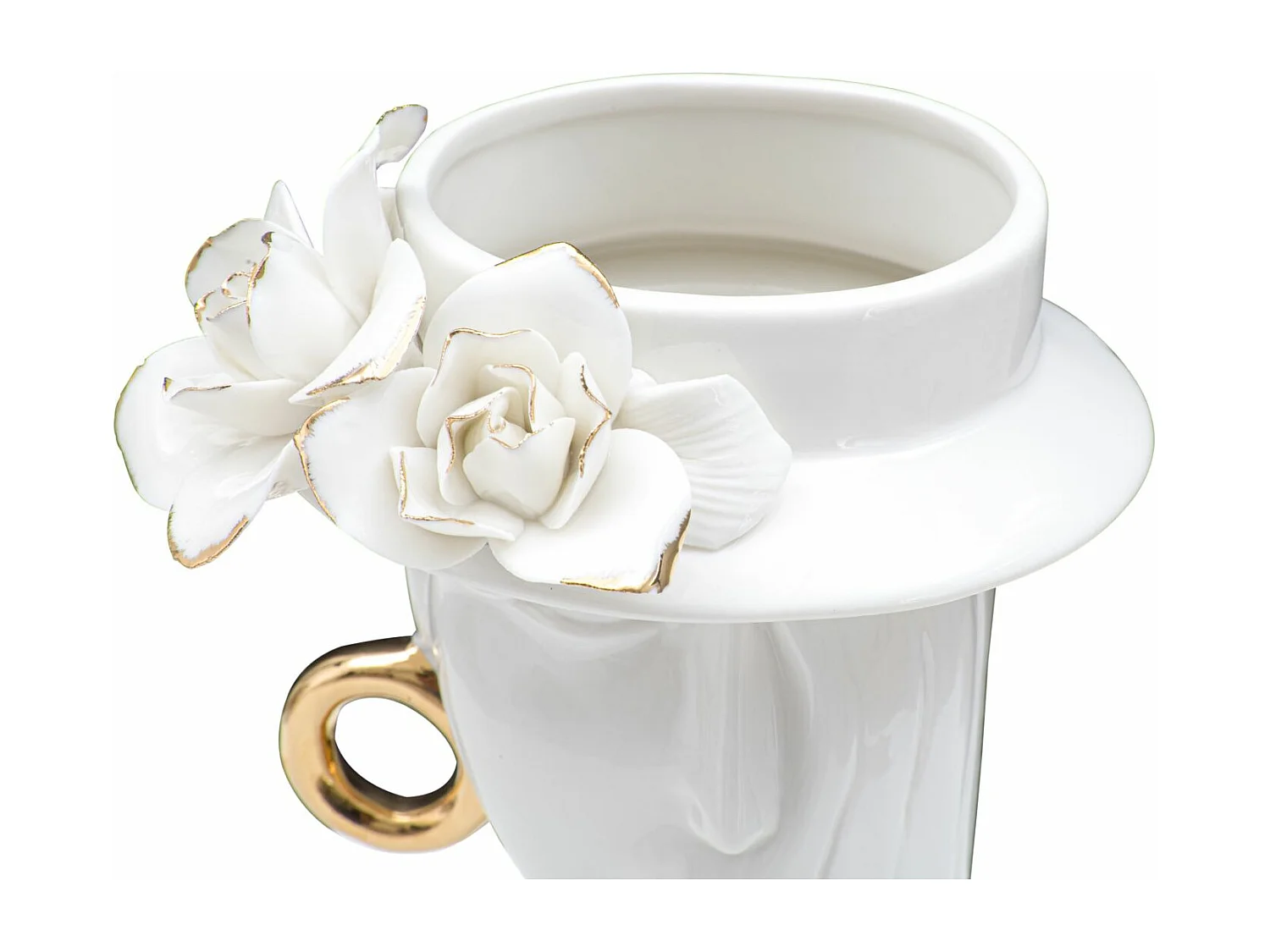 Vase Déco en Porcelaine "Woman Elegant" 23cm Blanc