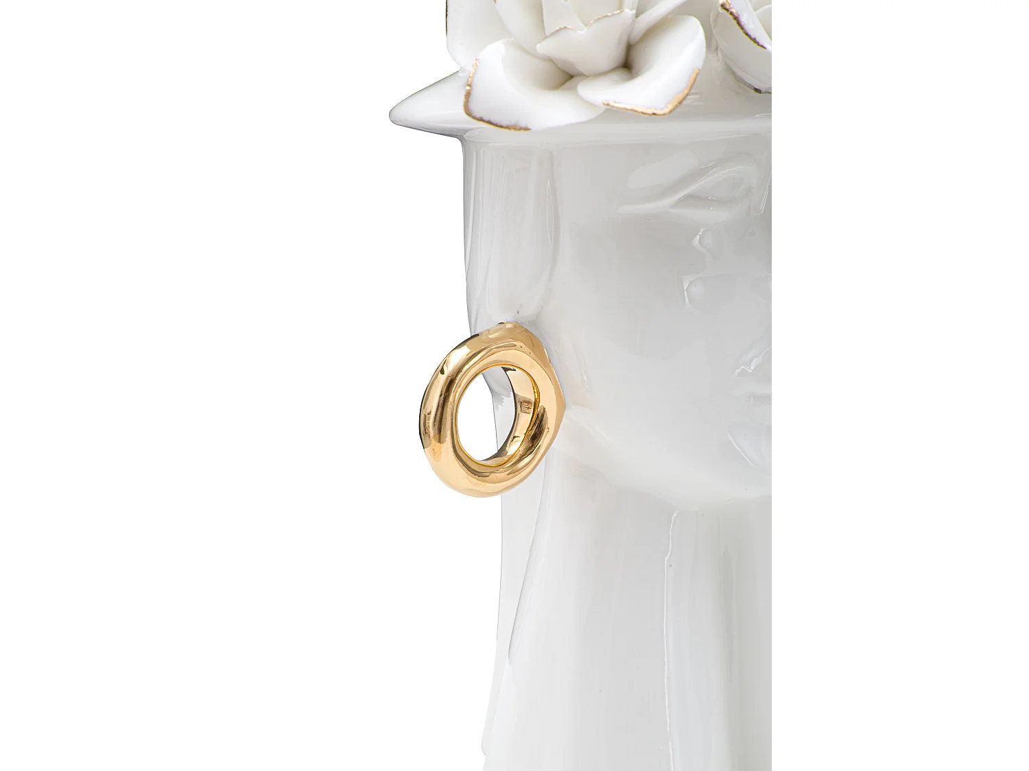 Vase Déco en Porcelaine "Woman Elegant" 23cm Blanc