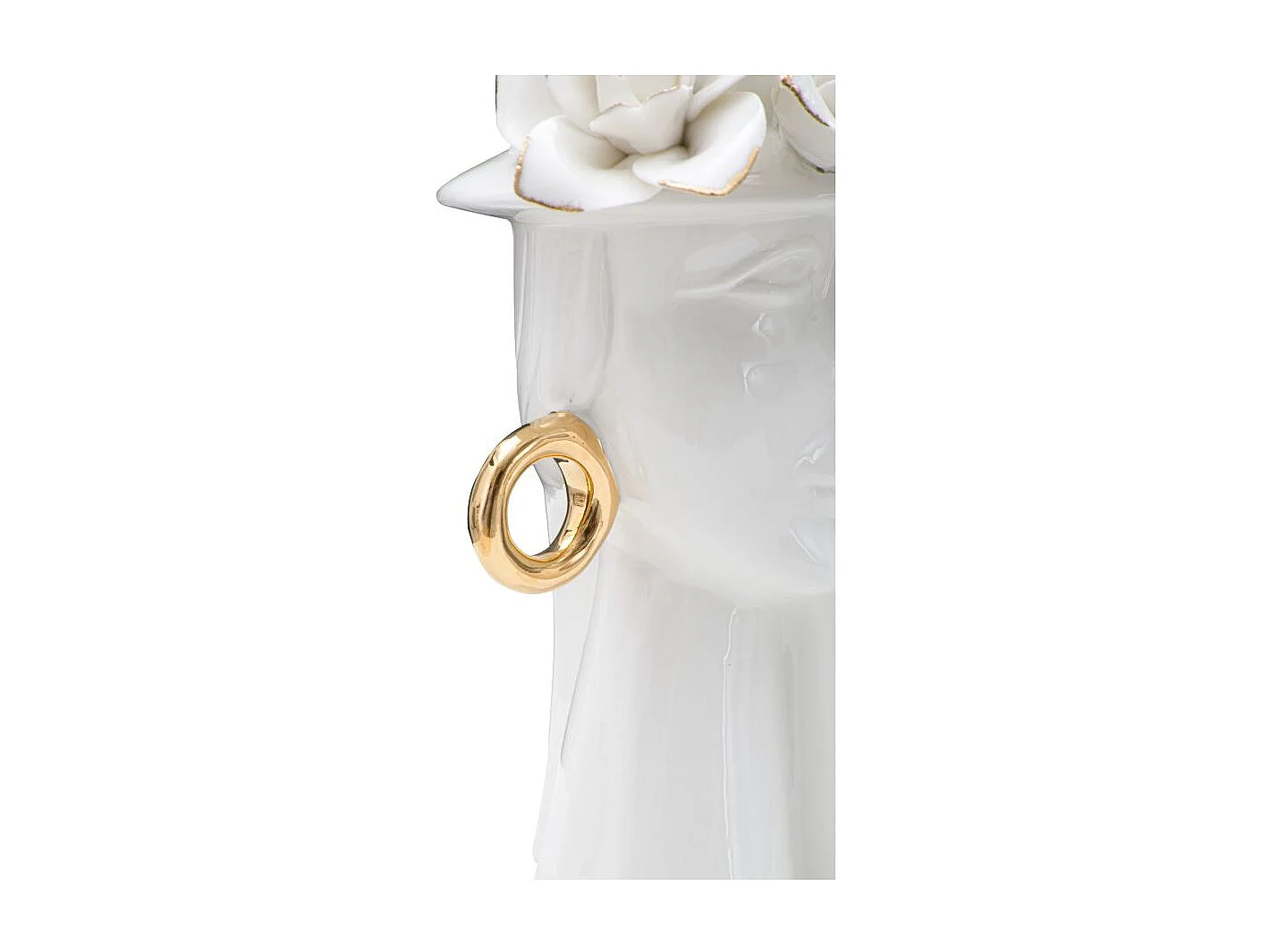 Witte porseleinen vaas 15x13,3x23,5 cm