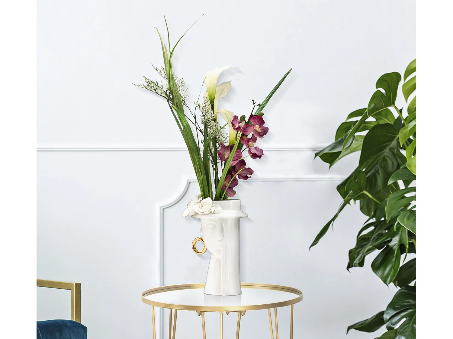 Witte porseleinen vaas 15x13,3x23,5 cm