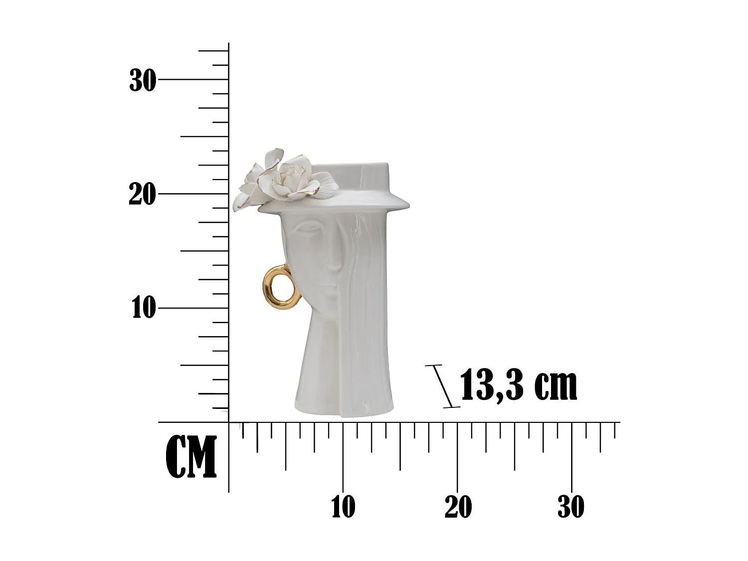 Witte porseleinen vaas 15x13,3x23,5 cm
