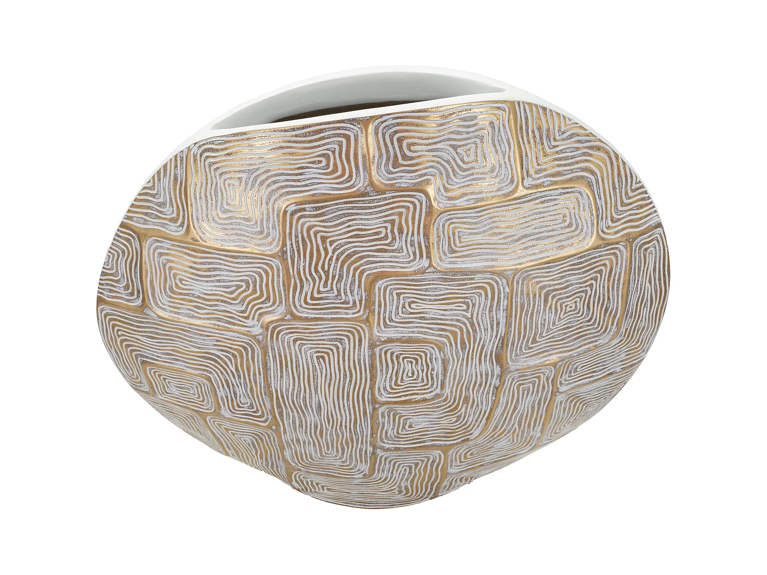 Vase Design en Résine "Elips" 48cm Or