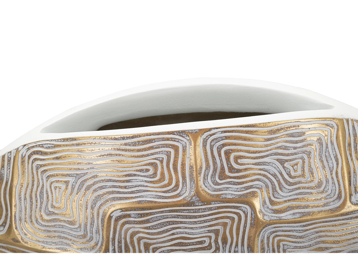 Vase Design en Résine "Elips" 48cm Or