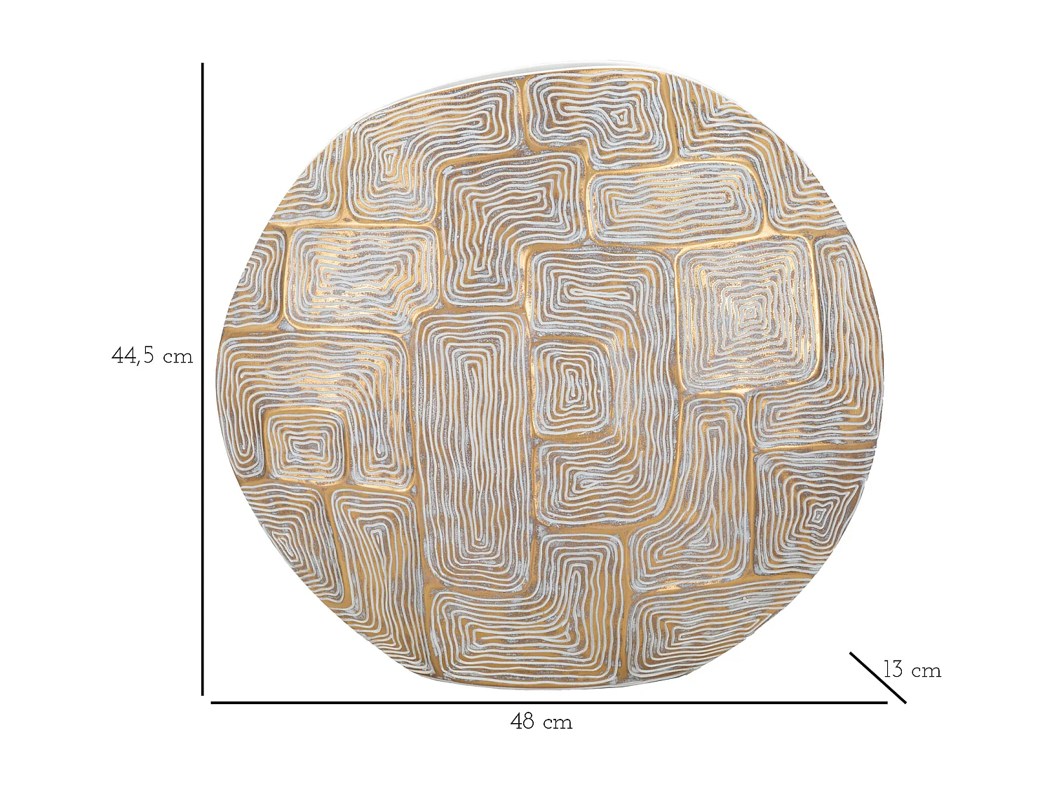 Vase Design en Résine "Elips" 48cm Or