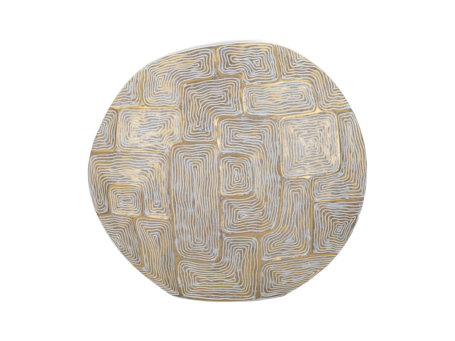 Vase en résine dorée aux lignes abstraites 48x13x44,5 cm