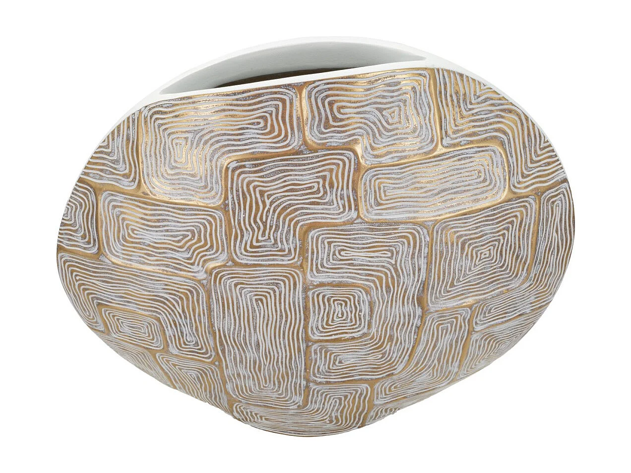 Vase Design en Résine "Elips" 48cm Or