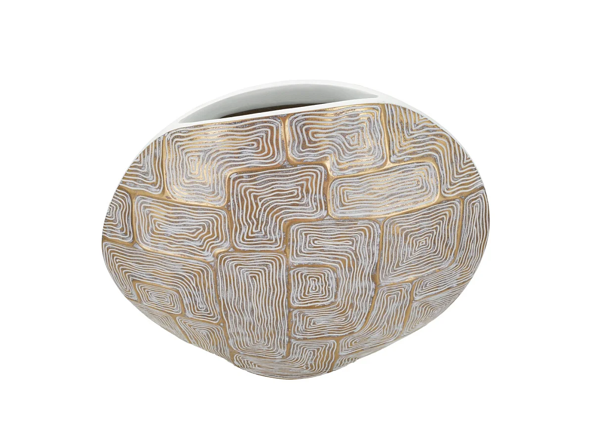 Vase Design en Résine "Elips" 48cm Or