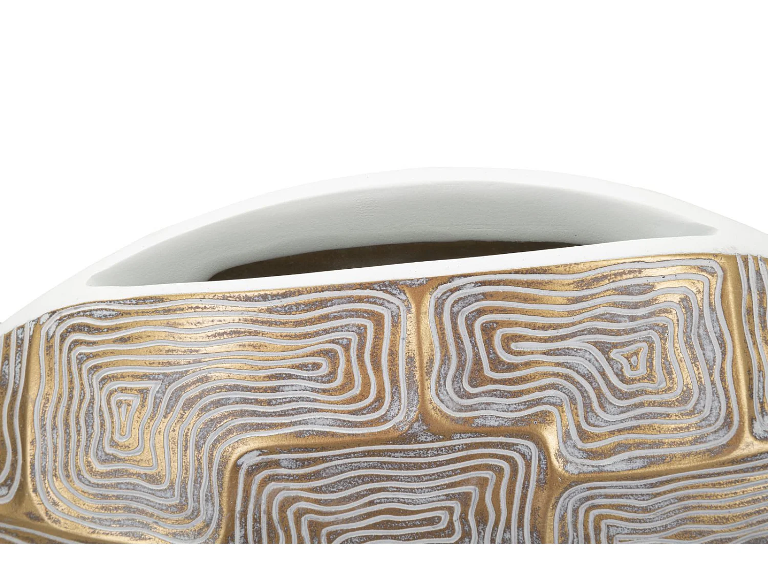 Vase Design en Résine "Elips" 48cm Or