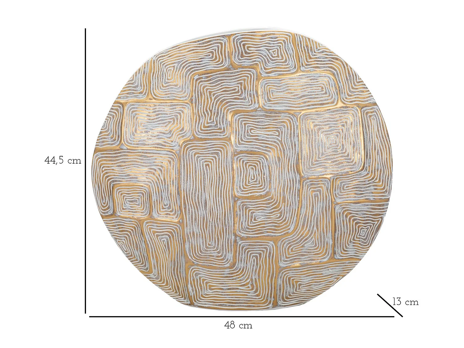 Vase Design en Résine "Elips" 48cm Or