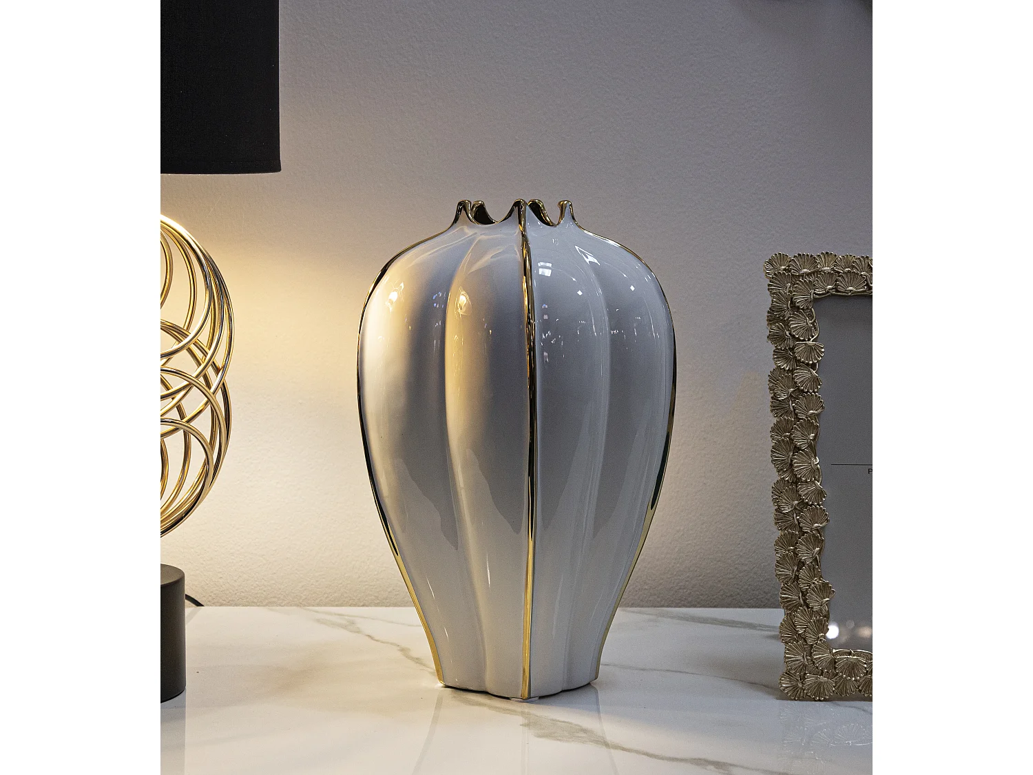 Vaso in ceramica bianco Ø cm 22x33