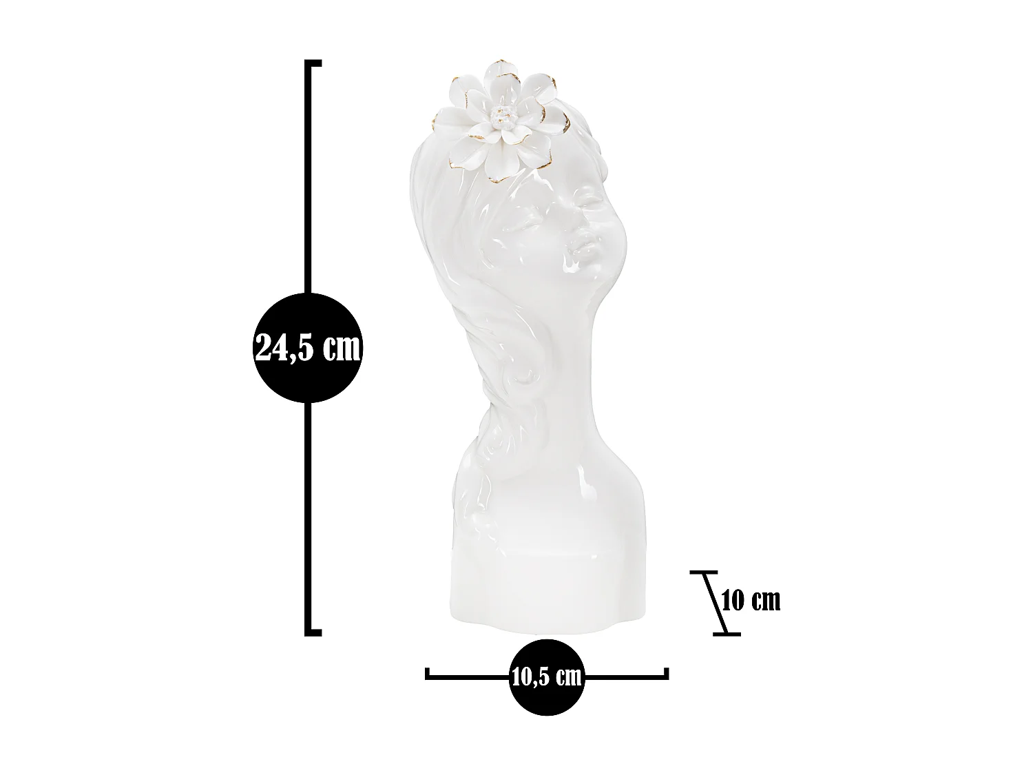 Vase Déco en Porcelaine "Young Lady" 24cm Blanc