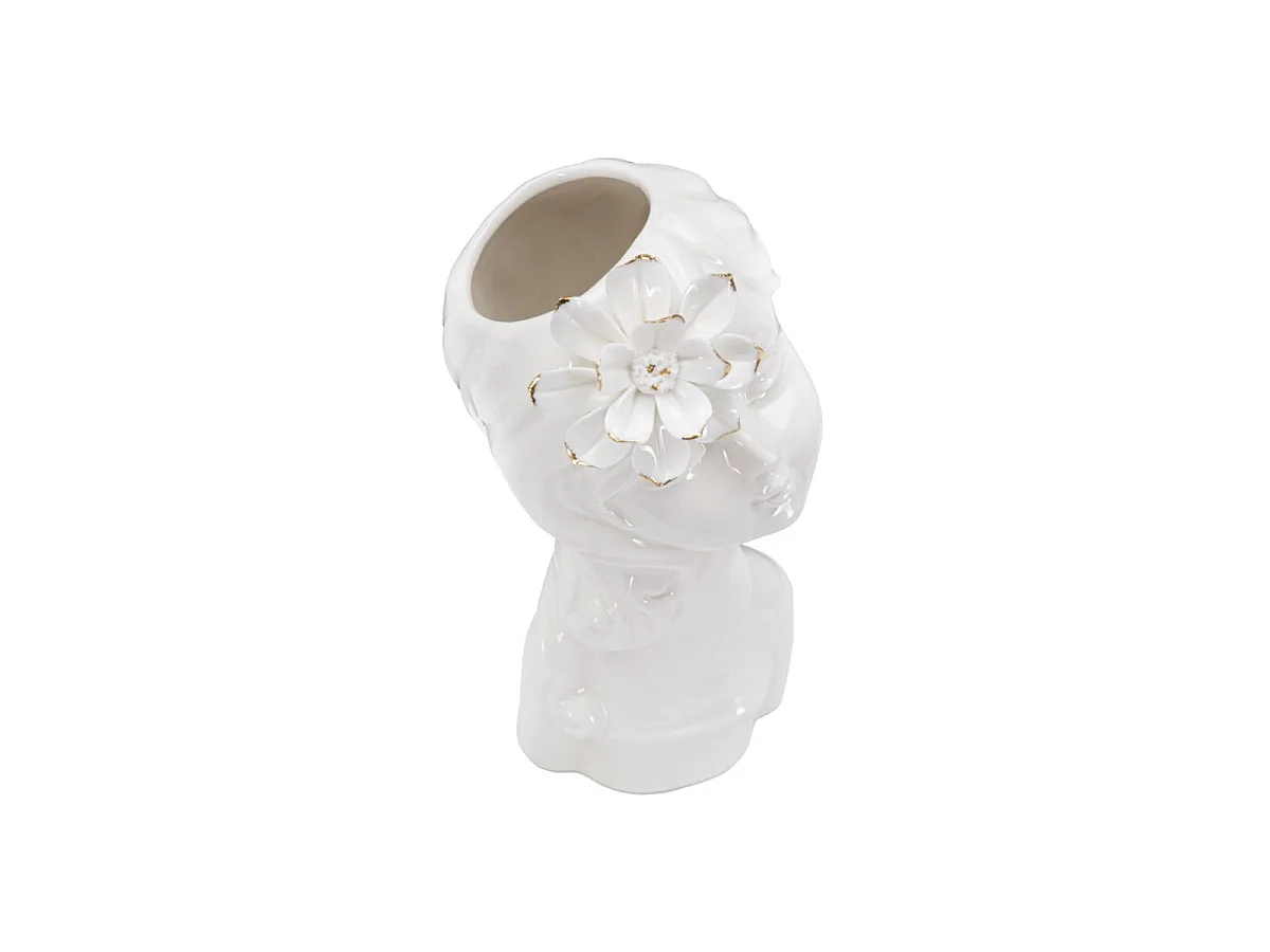 Vase Déco en Porcelaine "Young Lady" 24cm Blanc