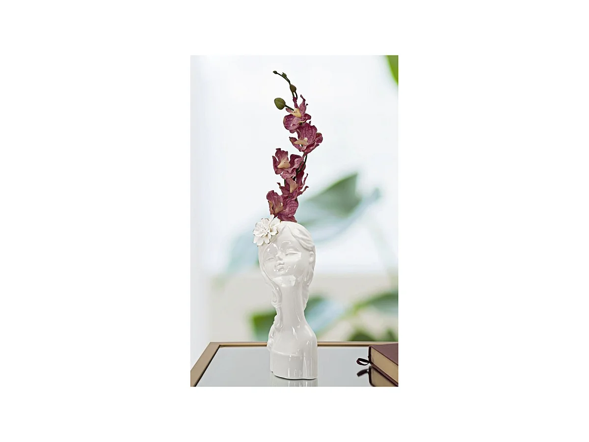 Vase Déco en Porcelaine "Young Lady" 24cm Blanc