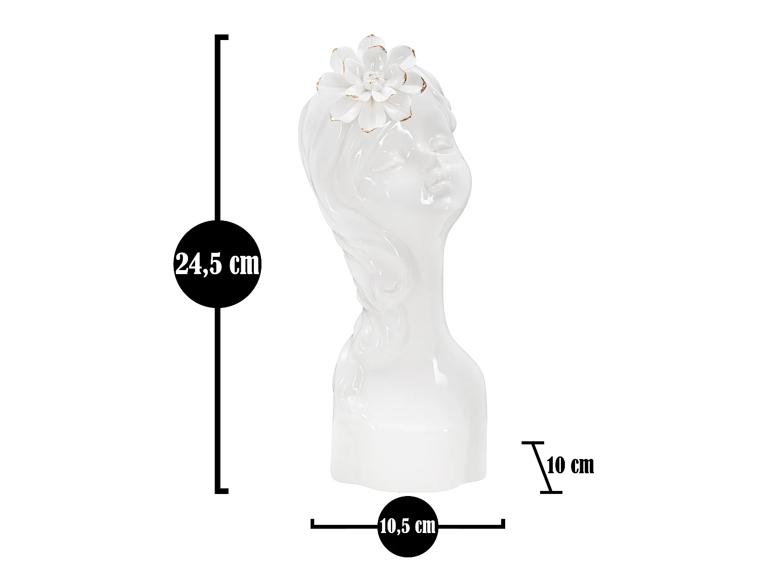 Vase Déco en Porcelaine "Young Lady" 24cm Blanc