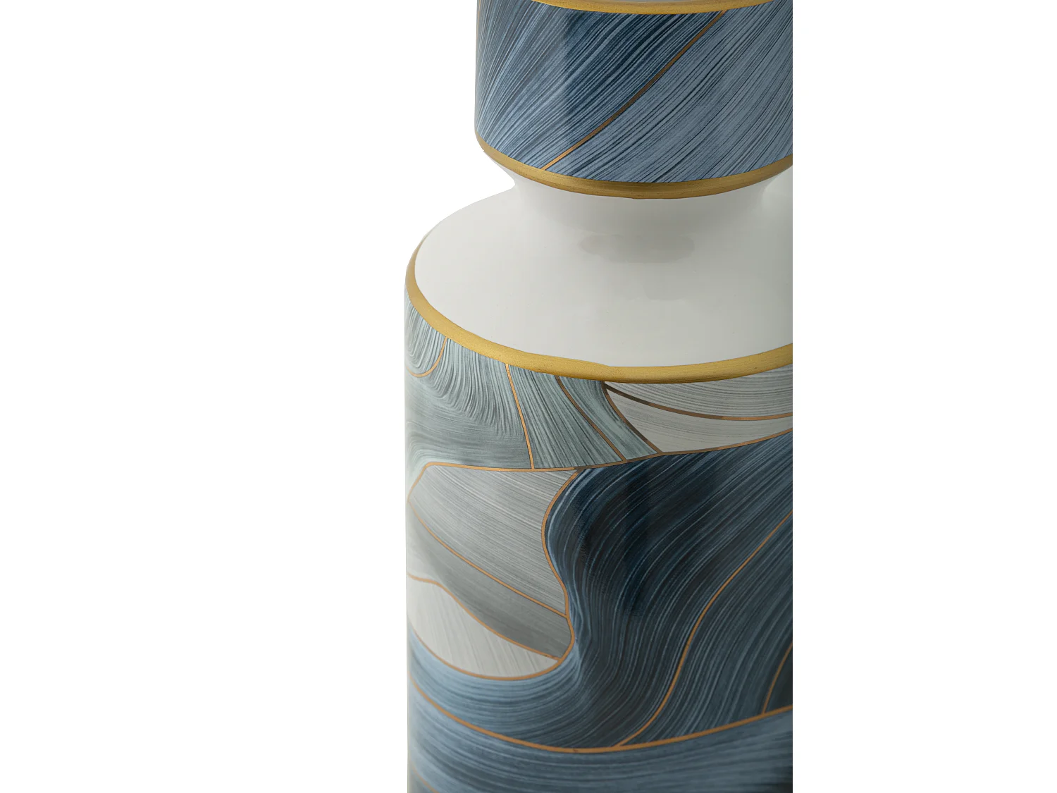 Vaso in ceramica blu con coperchio Ø cm 14x40