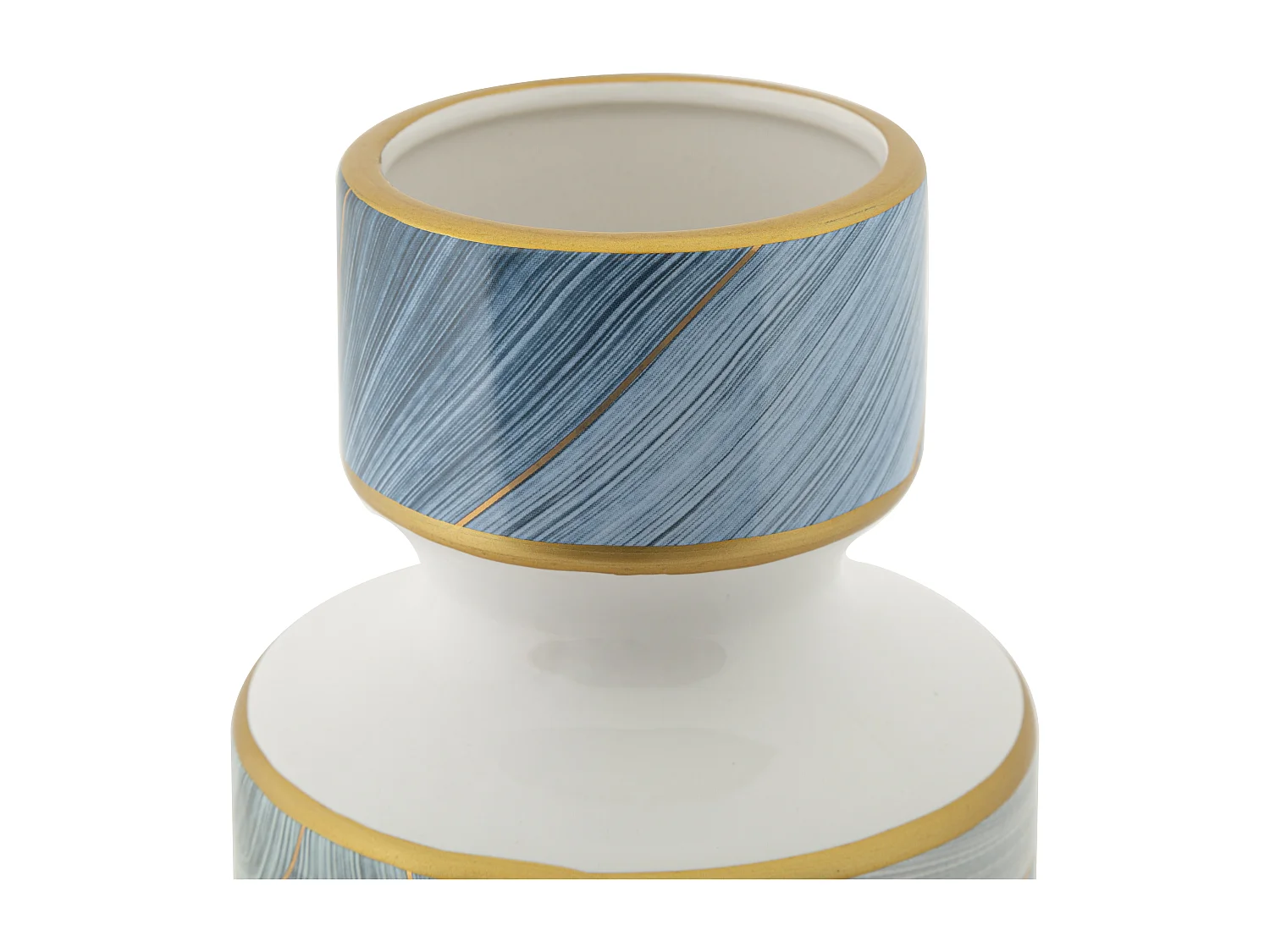 Vase Haut Cylindrique en Céramique "Elegant" 40cm Bleu