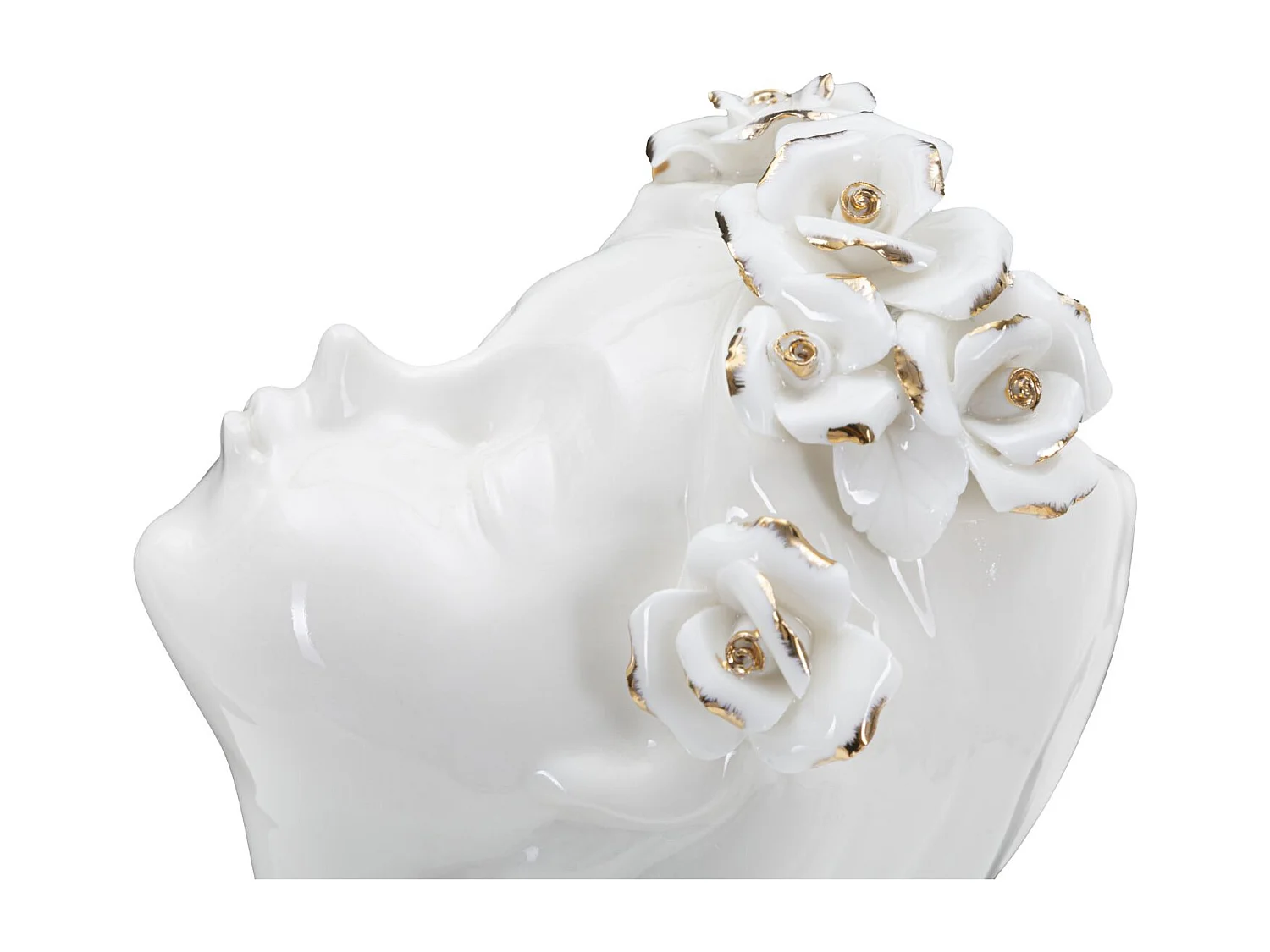 Vase Déco en Porcelaine "Young Lady Roses" 26cm Blanc