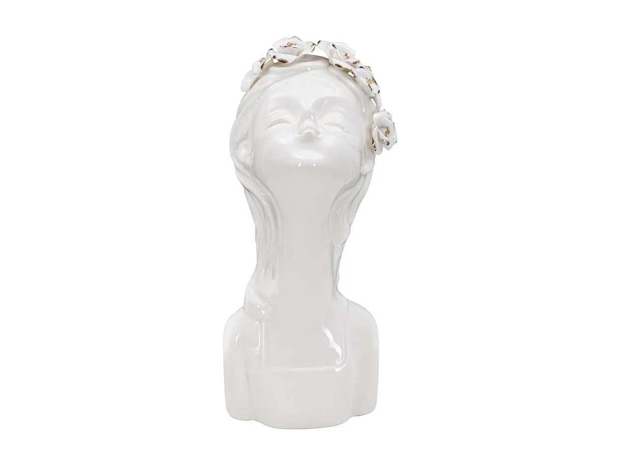 Witte porseleinen vaas 10x14x26 cm