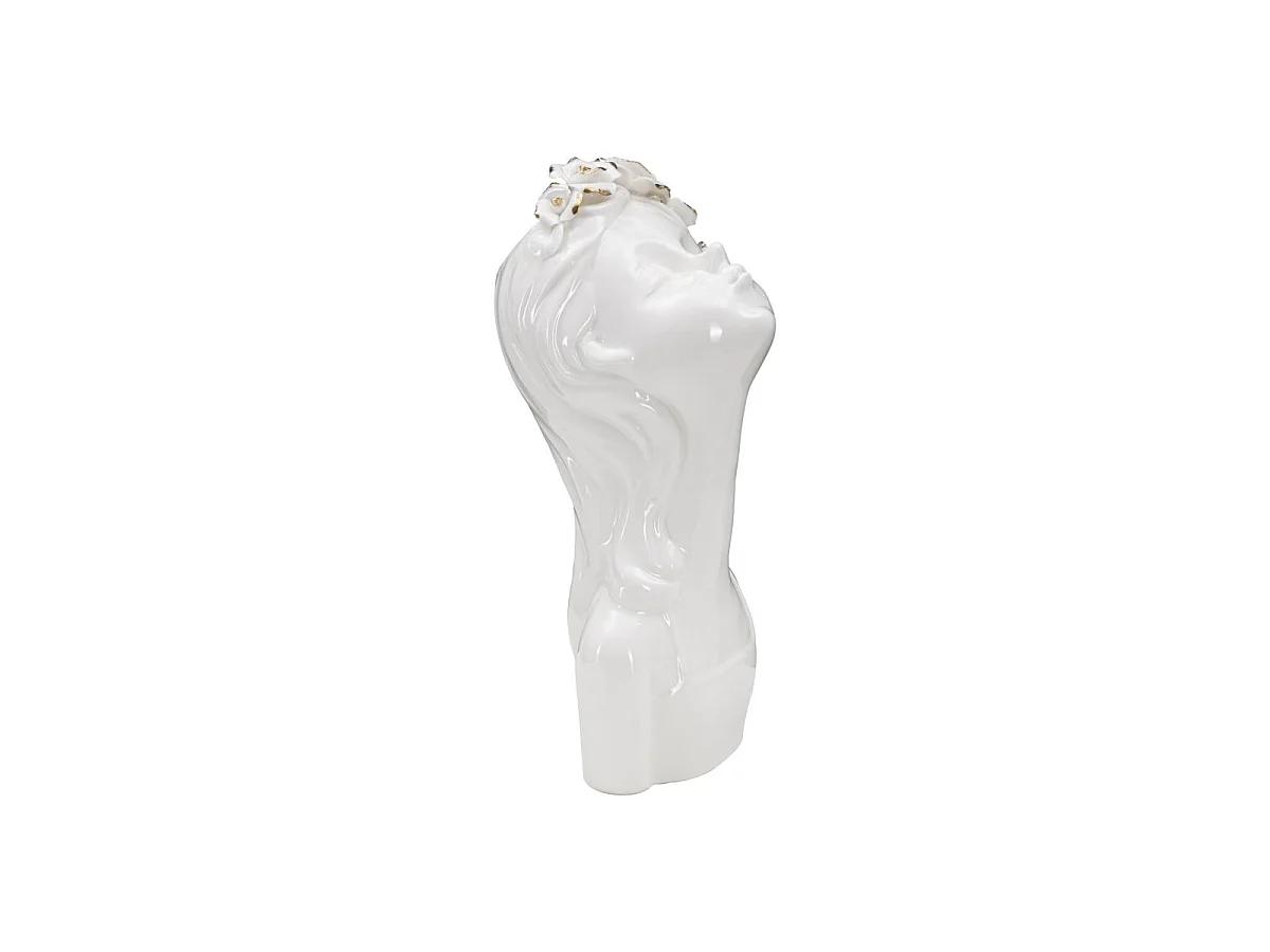 Vase aus Porzellan weiß 10x14x26 cm