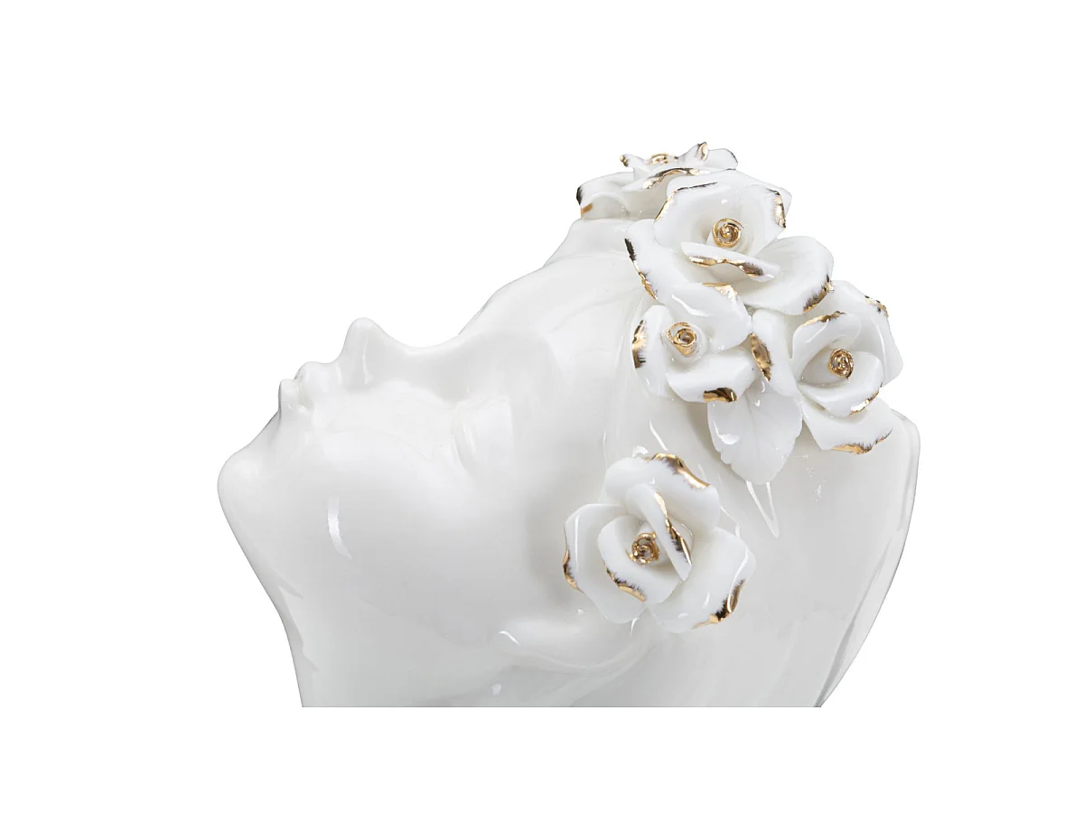 Vase aus Porzellan weiß 10x14x26 cm