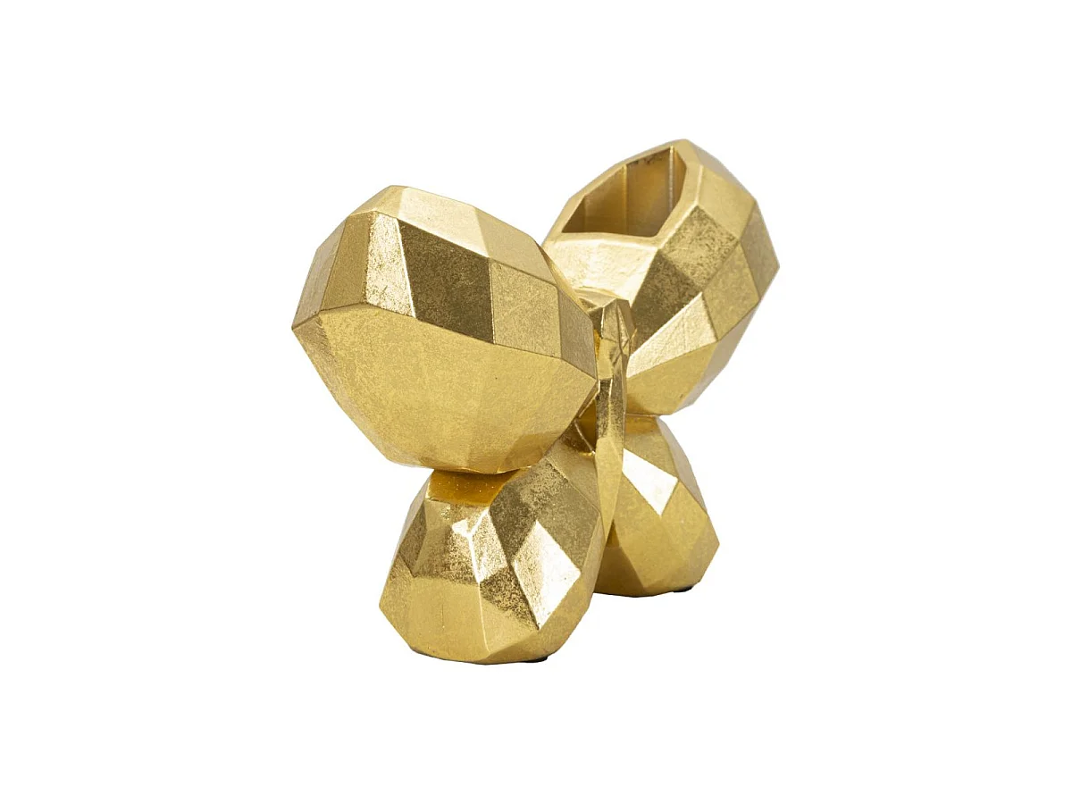 Vase aus Kunstharz goldfarben in Schmetterlingsform 22,5x8x15 cm